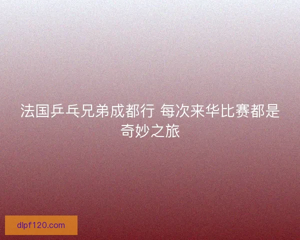 法国乒乓兄弟成都行 每次来华比赛都是奇妙之旅